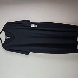 Catherines | NWT Women's Black V-Neck Cotton Blend Short Sleeves Dress Sz 3X